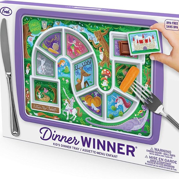 Genuine Fred DINNER WINNER Kids' Dinner Tray / Enchanted Forest Hero NWT - Picture 1 of 6